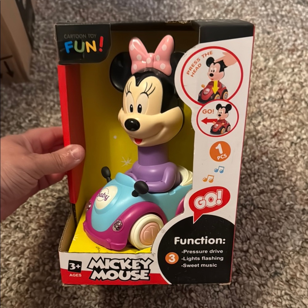 Minnie Mouse Pressure Drive Toy - Pink and Blue